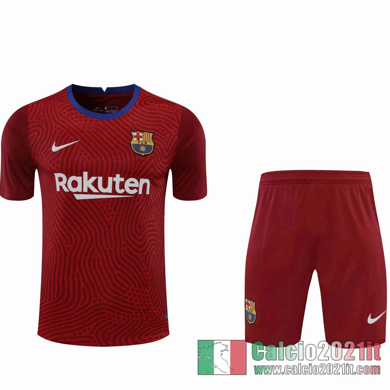 Barcellona Maglie Calcio Portiere Rosso scuro 2020 2021