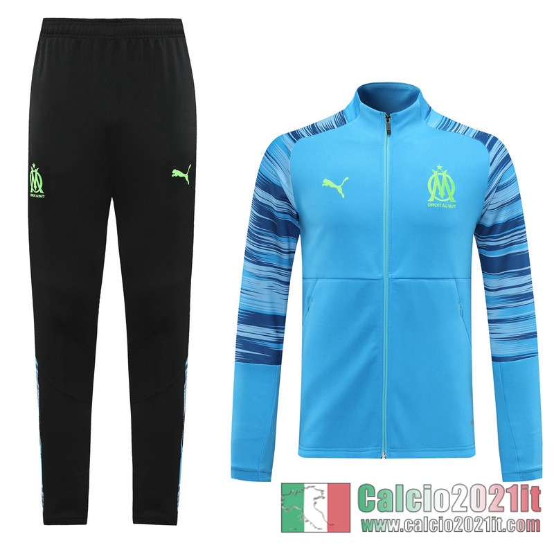 Olympique Marsiglia Full-Zip Giacca sky blue Stampa tampografica 2020 2021 J109