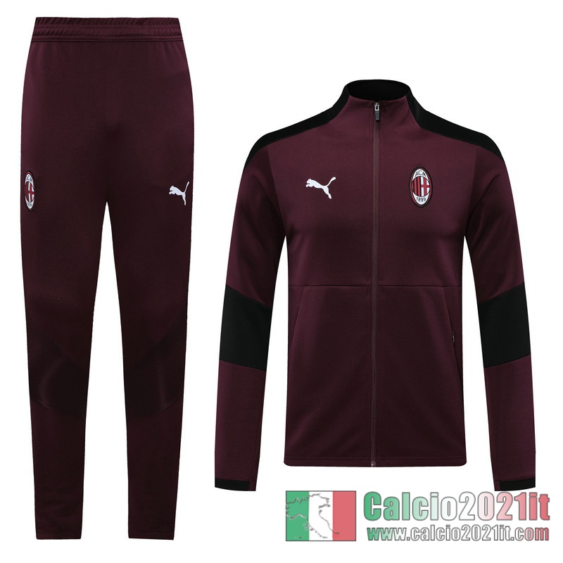 AC Milan Full-Zip Giacca Maroon Formazione 2020 2021 J65