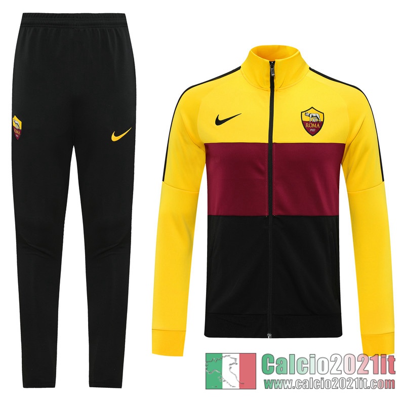 AS Rome Full-Zip Giacca Yellow/red/black Versione del giocatore 2020 2021 J77