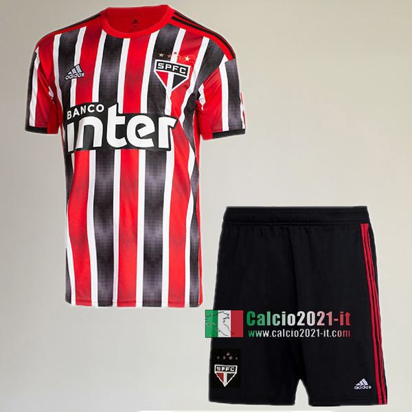 Seconda Maglia Nuova Del Sao Paulo FC Bambini 2019-2020 Personalizzata