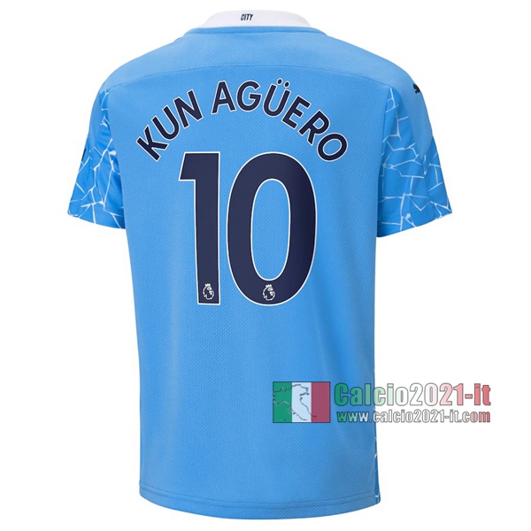 Calcio2021-It: Le Nuove Prima Maglia Manchester City Sergio Agüero #10 Bambino 2020-2021