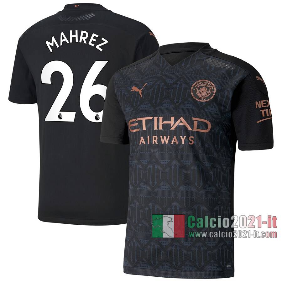 Le Nuove Seconda Maglia Calcio Manchester City Uomo Mahrez #26 2020-2021