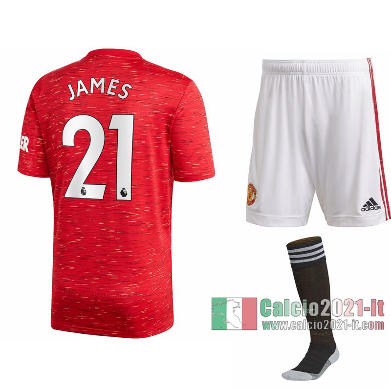 Le Nuove Prima Maglia Calcio Manchester United Bambino Daniel James #21 2020-2021