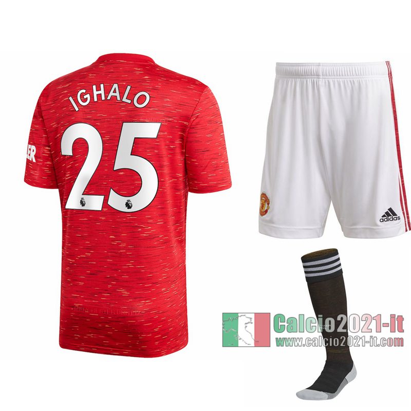 Le Nuove Prima Maglia Calcio Manchester United Bambino Odion Ighalo #25 2020-2021