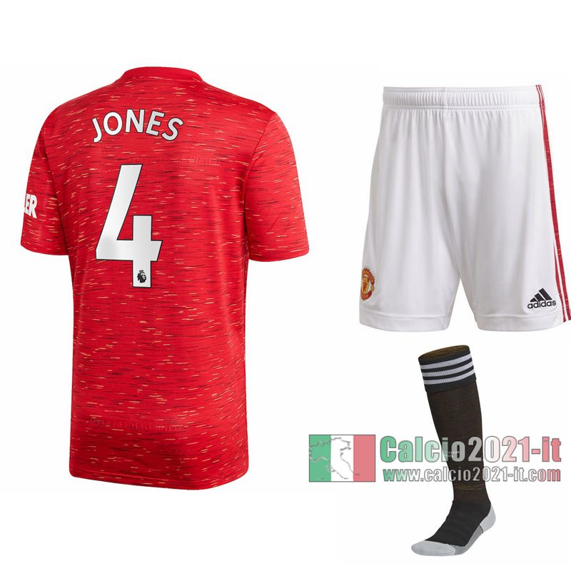 Le Nuove Prima Maglia Calcio Manchester United Bambino Phil Jones #4 2020-2021