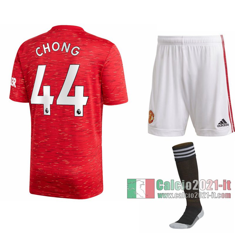 Le Nuove Prima Maglia Calcio Manchester United Bambino Tahith Chong #44 2020-2021