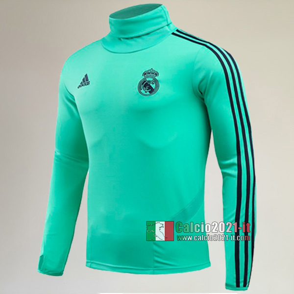 Track Top| La Nuova Real Madrid Felpa Sportswear Collare Alto Verde Originali 2019-2020