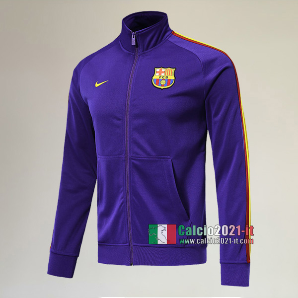 Nuova Del FC Barcellona Full-Zip Giacca Porpora Authentic 2019/2020 :Calcio2021-it