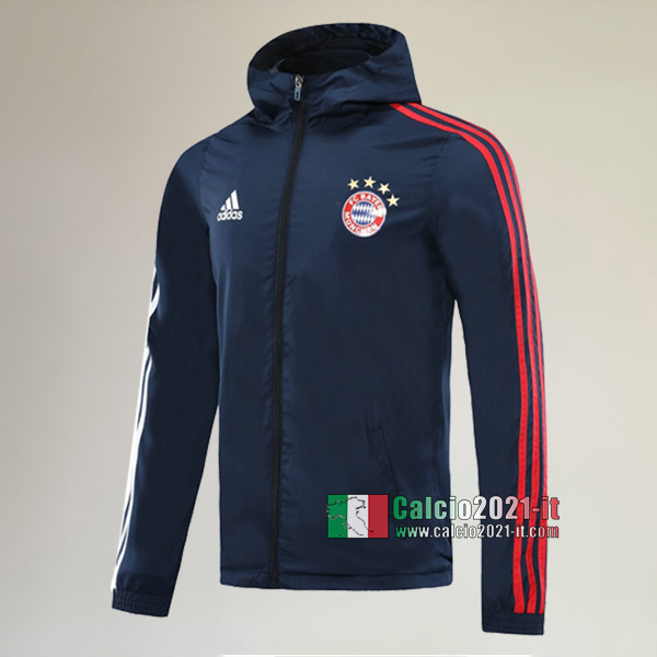 La Nuove Bayern Monaco Full-Zip Giacca Antivento Azzurra Reale Originale 2020/2021