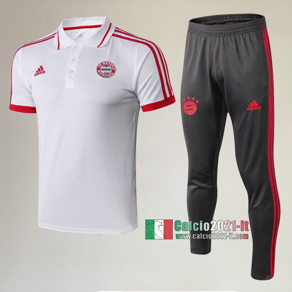 La Nuove Kit Maglietta Polo Bayern Monaco Manica Corta + Pantaloni Bianca 2019/2020 :Calcio2021-it