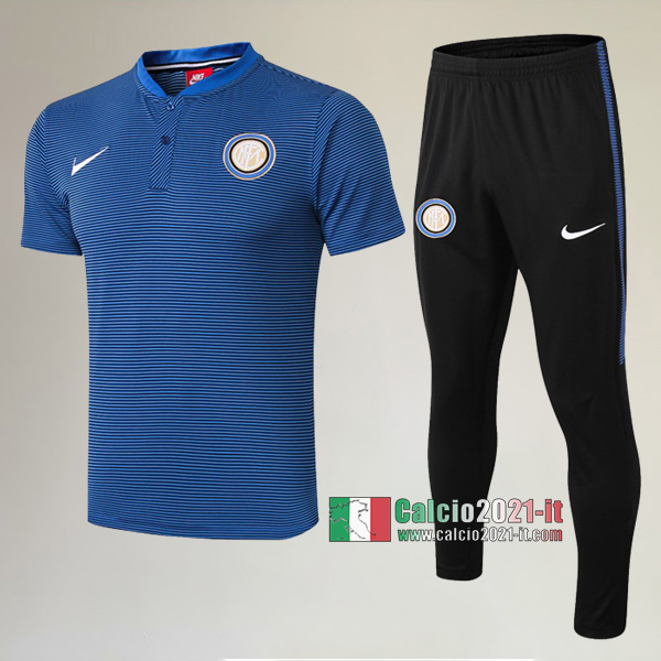 La Nuove Kit Maglietta Polo Inter Milan Manica Corta + Pantaloni Azzurra 2019/2020 :Calcio2021-it