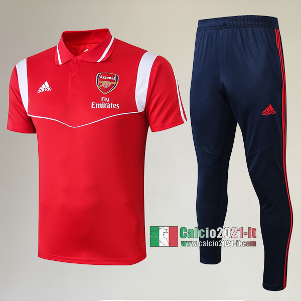 La Nuova Kit Magliette Polo FC Arsenal Manica Corta + Pantaloni Rossa/Bianca 2019/2020 :Calcio2021-it