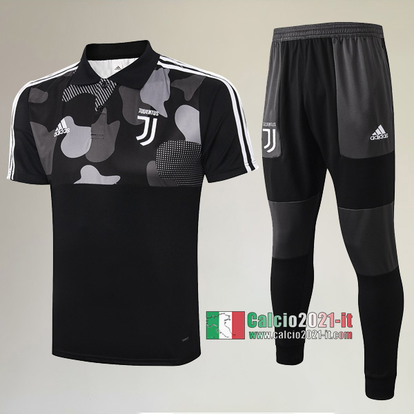 La Nuova Kit Magliette Polo Juventus Turin Manica Corta + Pantaloni Nera Bianca 2020/2021 :Calcio2021-it
