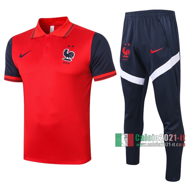 Calcio2021-It: Nuova Maglietta Polo Shirts Francia Manica Corta Rossa 2020/2021