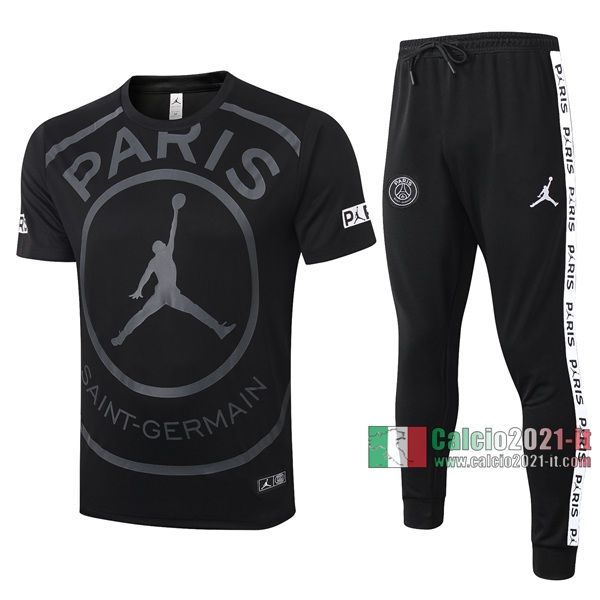 Calcio2021-It: Nuova Ufficiale T Shirt Polo Air Jordan Manica Corta Nera C450# 2020/2021