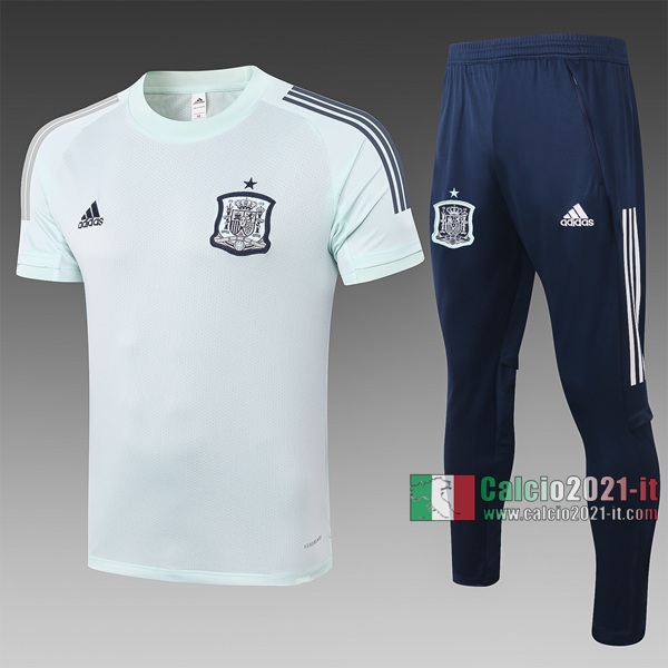 Calcio2021-It: Nuova T Shirt Polo Espagne Manica Corta Verde Chiaro C476# 2020/2021