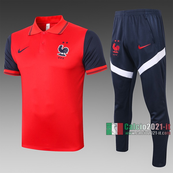 Calcio2021-It: Nuove Maglietta Polo Shirts Francia Manica Corta Rossa C493# 2020/2021