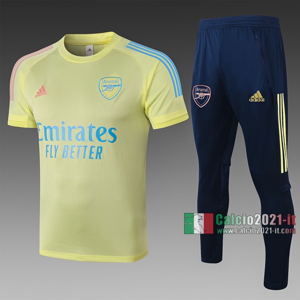 Calcio2021-It: Nuova T Shirt Polo Arsenal Manica Corta GialC530 2020/2021