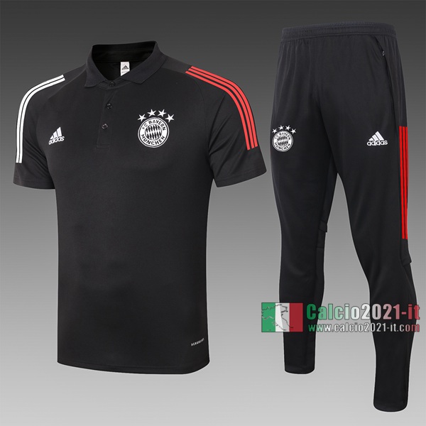 Calcio2021-It: Nuova Maglietta Polo Shirts Bayern Munchen Manica Corta Nera C532 2020/2021