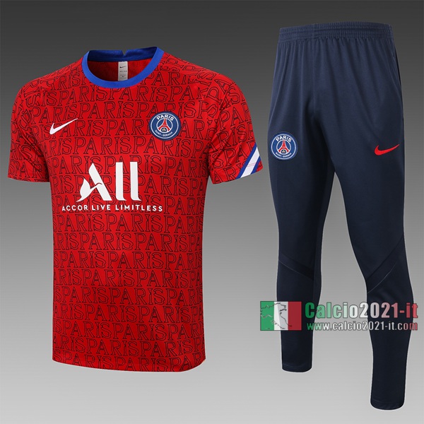 Calcio2021-It: Nuova T Shirt Polo Paris Saint Germain Manica Corta Rossa C536 2020/2021