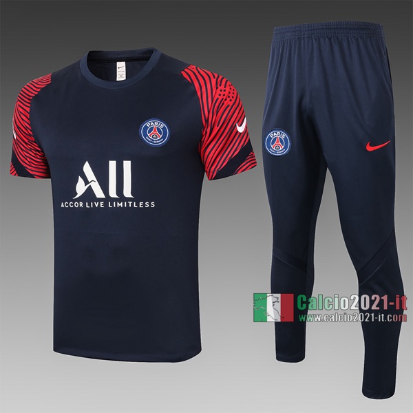 Calcio2021-It: Nuove T Shirt Polo Paris Saint Germain Manica Corta Azzurra Marino - Rossas C537 2020/2021