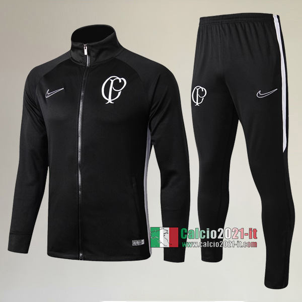 AAA Qualità: Full-Zip Giacca Nuove Del Tuta Corinthians + Pantaloni Nera 2019 2020