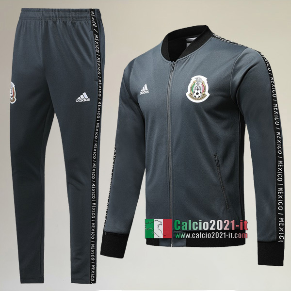 A++ Qualità: Full-Zip Giacca Nuova Del Tuta Messico + Pantaloni Grigio Scuro 2019 2020