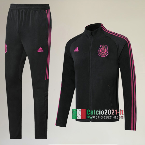 A++ Qualità: Full-Zip Giacca Nuova Del Tuta Messico + Pantaloni Nera Rosa 2019/2020
