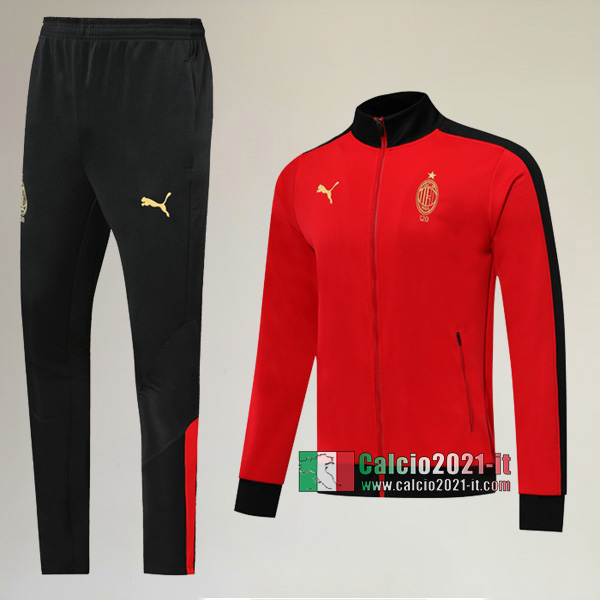 A++ Qualità: Full-Zip Giacca Nuova Del Tuta AC Milan Edizione Commemorativo 120Eme + Pantaloni Rossa 2019/2020