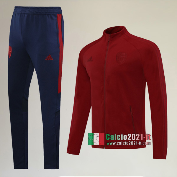 A++ Qualità: Full-Zip Giacca Nuova Del Tuta Arsenal FC + Pantaloni Rossa Fonce 2020 2021
