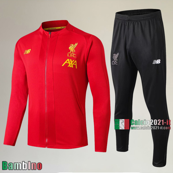 AAA Qualità Full-Zip Giacca Nuova Del Kit Tuta Liverpool FC Bambino Rossa Belle 2019/2020