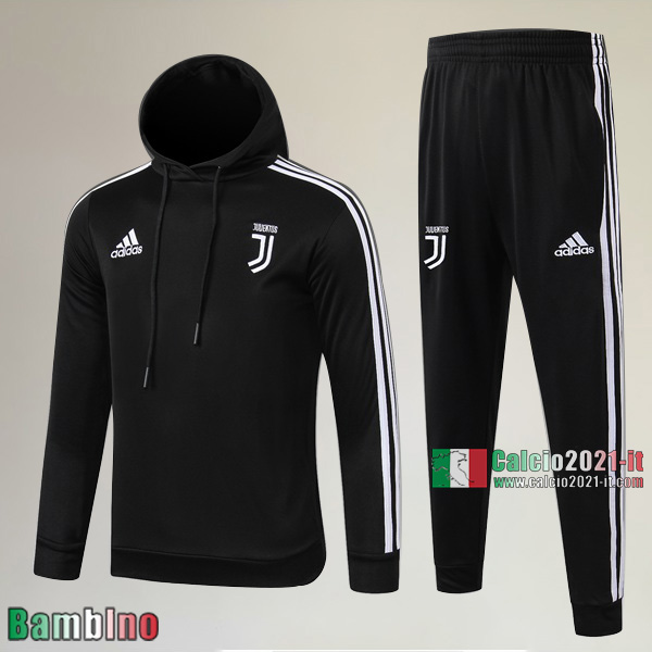 AAA Qualità Full-Zip Giacca Nuova Del Kit Tuta Juventus Turin Bambino Cappuccio Nera Affidabili 2019/2020