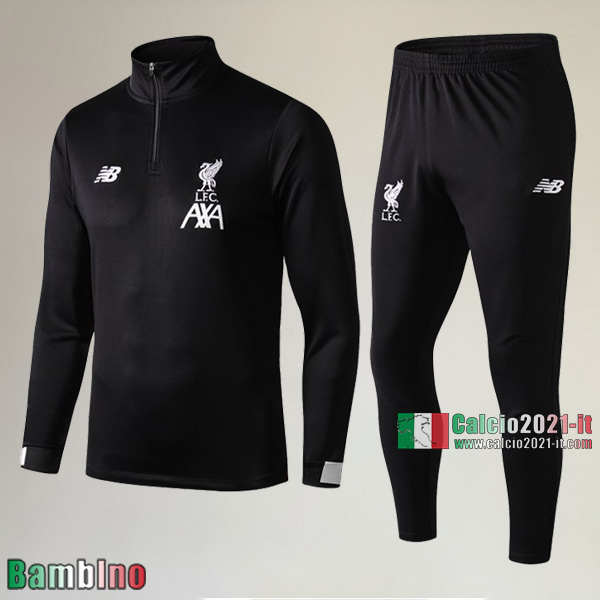 A++ Qualità Nuove Del Kit Tuta Liverpool FC Bambino Nera Ingrosso 2019/2020