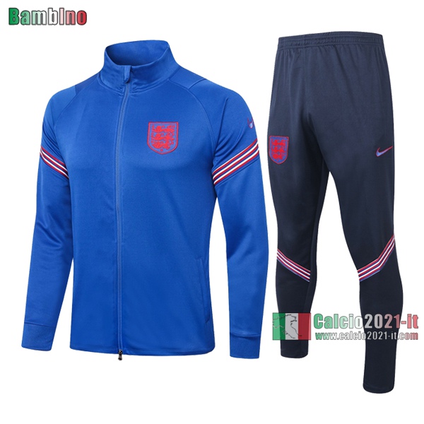 Calcio2021-It: Full-Zip Giacca Nuova Del Inghilterra Bambino Azzurra 2020/2021 Acquistare Online