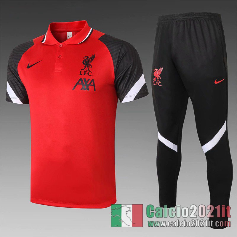 Liverpool Maglia Polo Calcio 2020 2021 rosso P205