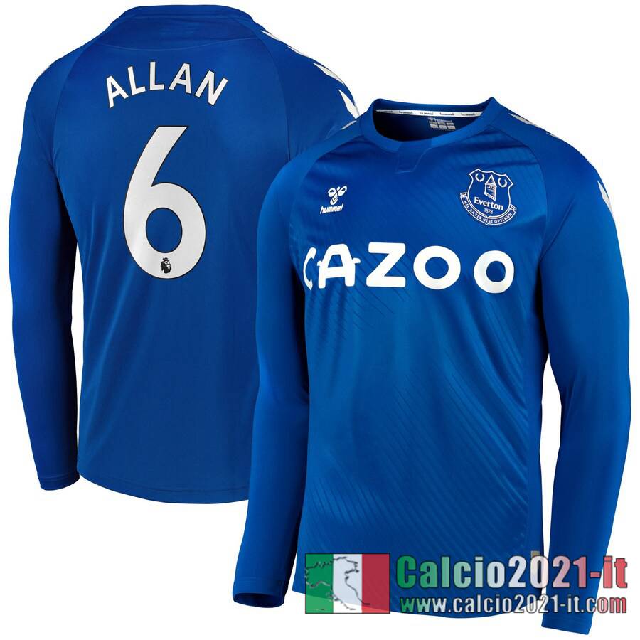 Everton Maglia Calcio Allan #6 Prima Manica Lunga 2020-21