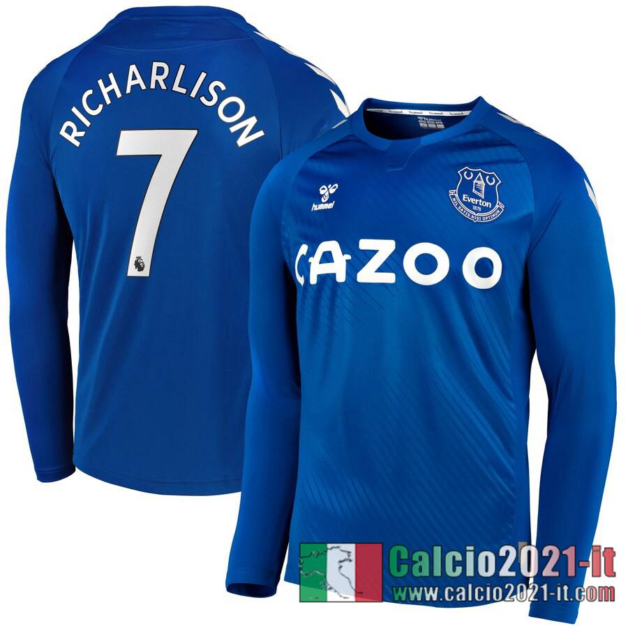 Everton Maglia Calcio Richarlison #7 Prima Manica Lunga 2020-21