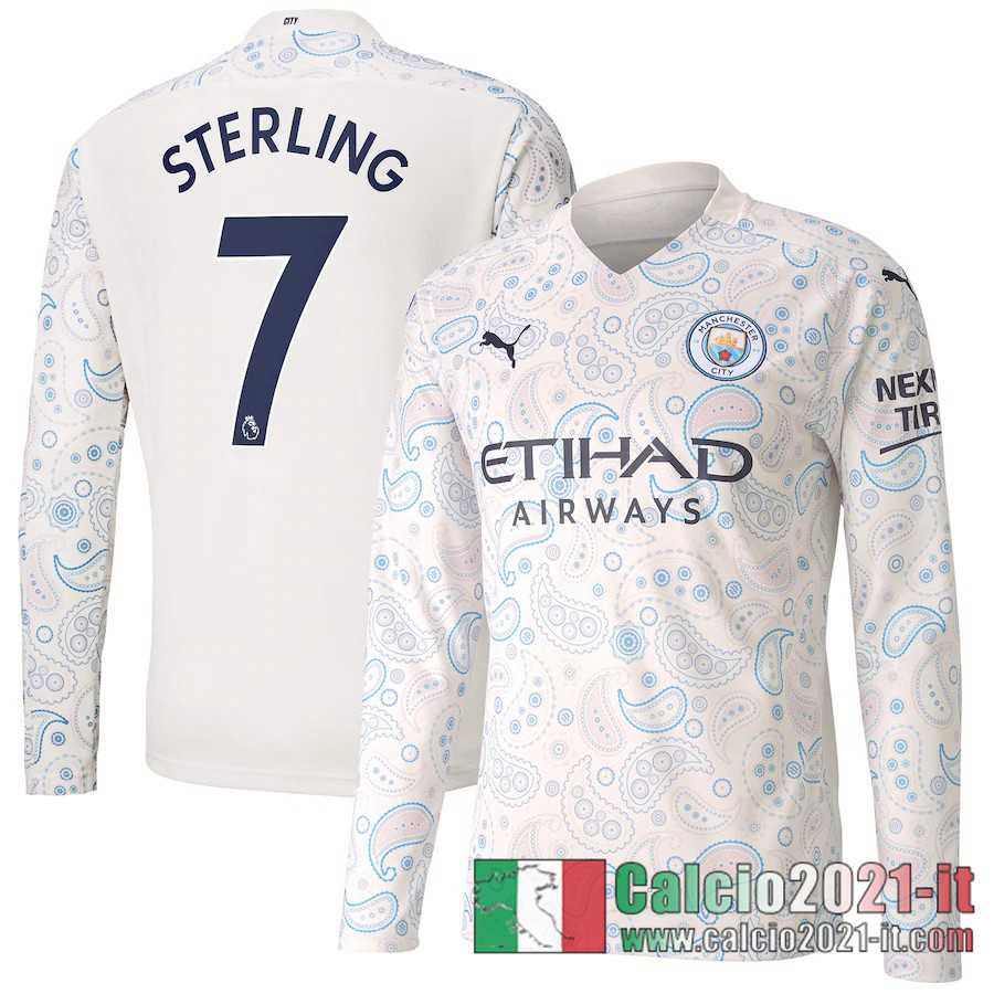 Manchester City Maglia Calcio Sterling #7 Terza Manica Lunga 2020-21