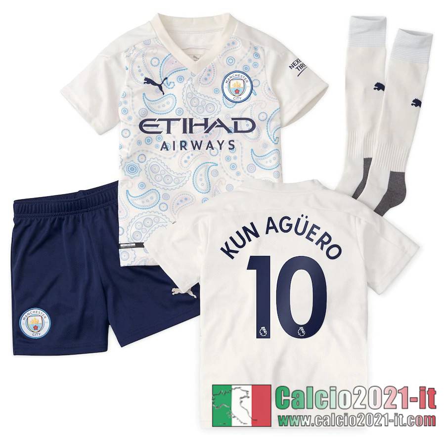 Manchester City Maglia Calcio Kun Agüero #10 Terza Bambino 2020-21