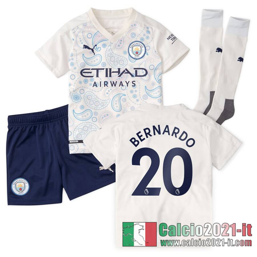 Manchester City Maglia Calcio Bernardo #20 Terza Bambino 2020-21