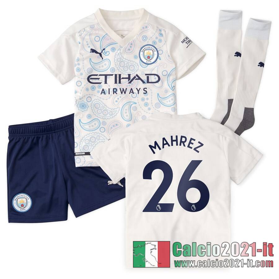 Manchester City Maglia Calcio Mahrez #26 Terza Bambino 2020-21