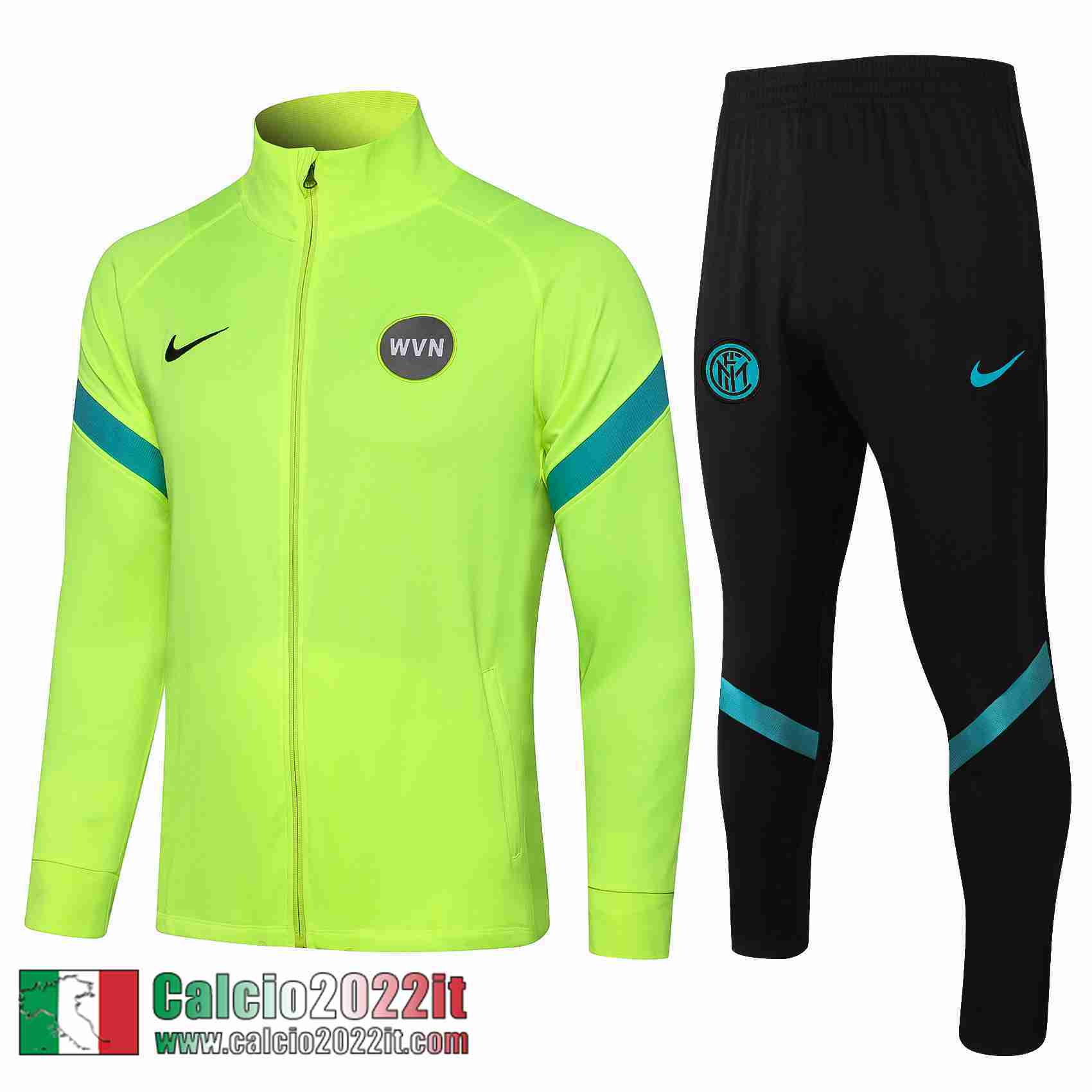 Inter Milan Full-Zip Giacca Verde Fluorescente Jk10 2021 2022