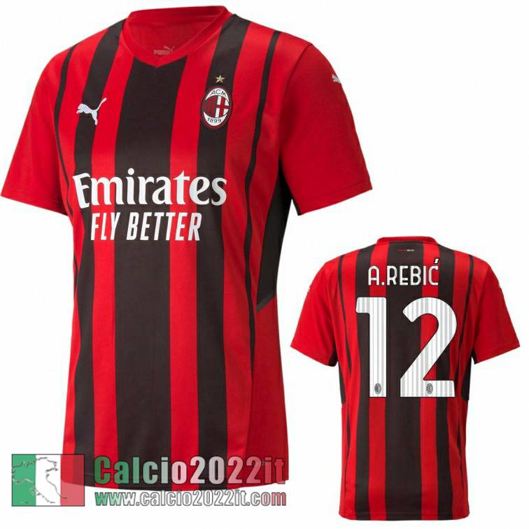 Prima AC Milan Maglia Calcio A.REBIC # 12 Uomo 2021 2022