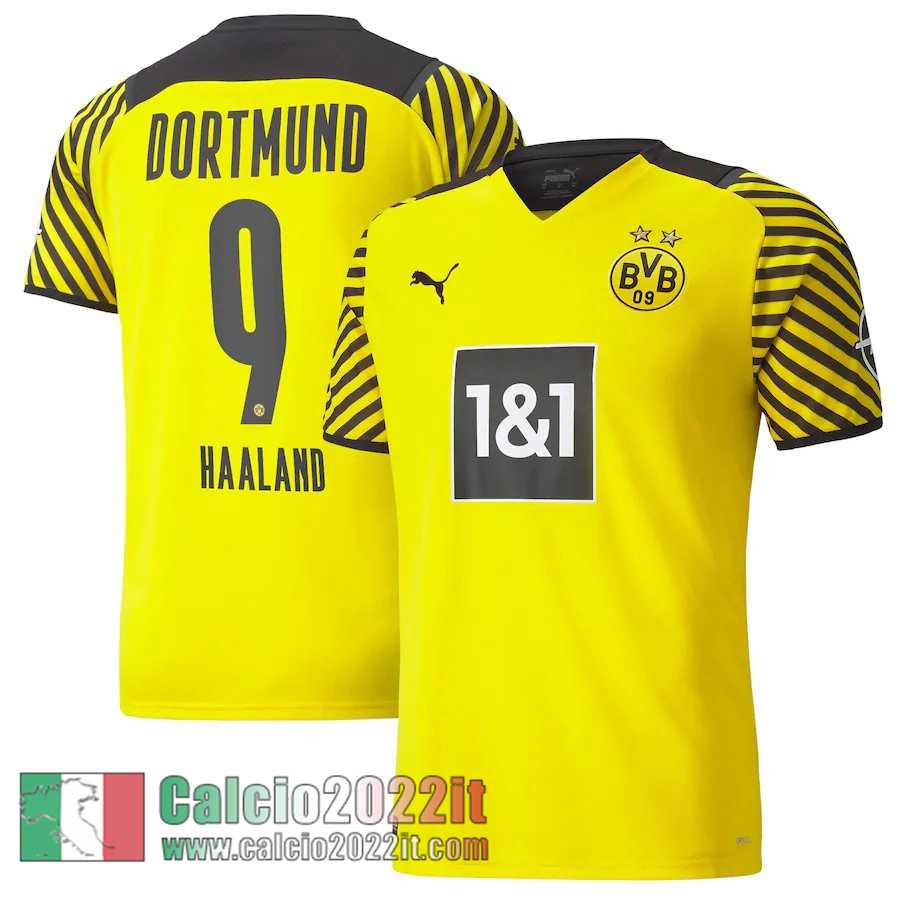 Prima Borussia Dortmund Maglia Calcio Uomo # Haaland 9 2021 2022
