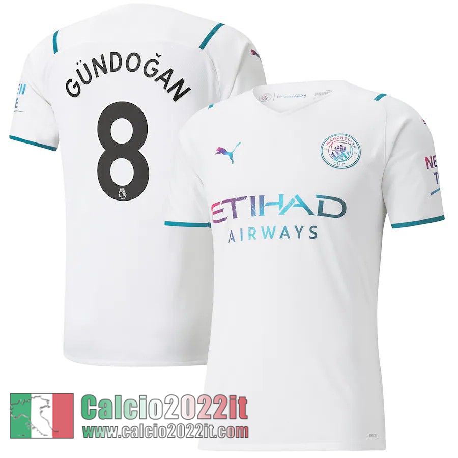 Seconda Manchester City Maglia Calcio Uomo # Gündogan 8 2021 2022