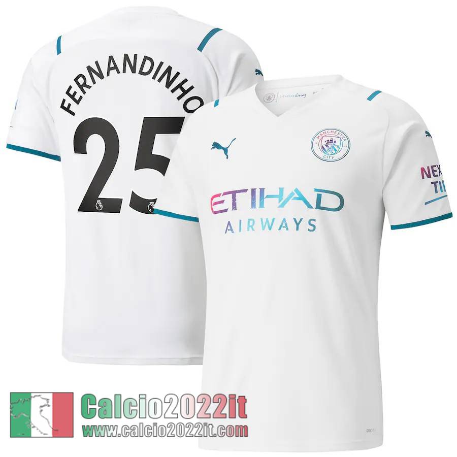 Seconda Manchester City Maglia Calcio Uomo # Fernandinho 25 2021 2022