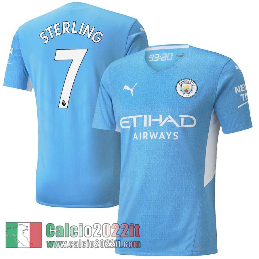 Prima Manchester City Maglia Calcio Uomo # Sterling 7 2021 2022