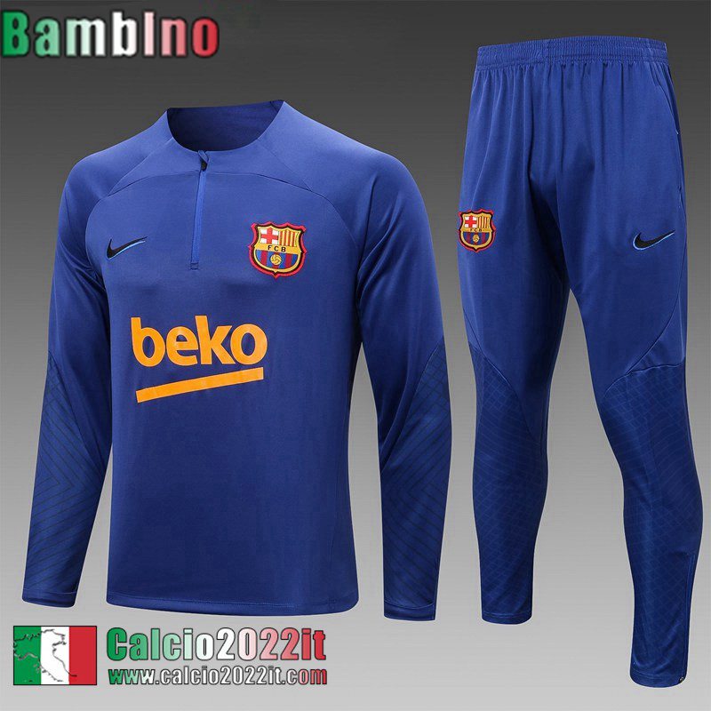 Tute Calcio Barcellona blu Bambini 2022 2023 TK459