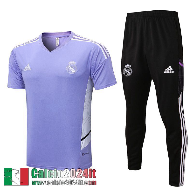 Real Madrid Tute Calcio T Shirt Porpora Uomo 22 23 TG596